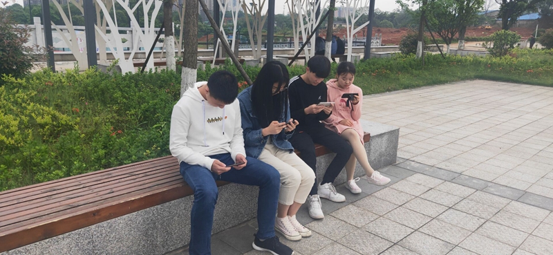 学生在校园通过手机收看.jpg